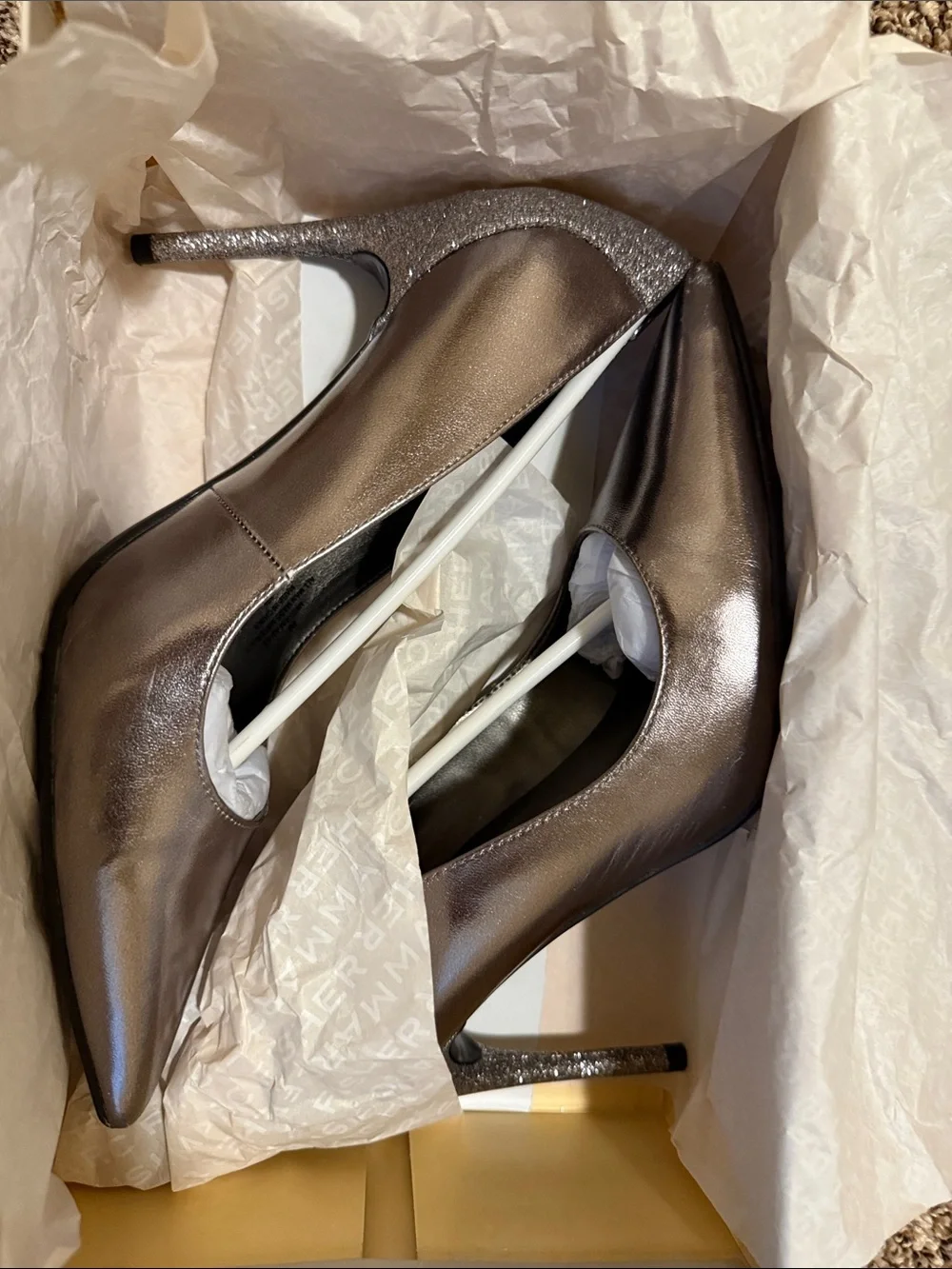 Marc Fisher Metallic Bronze Pointed Toe Pumps